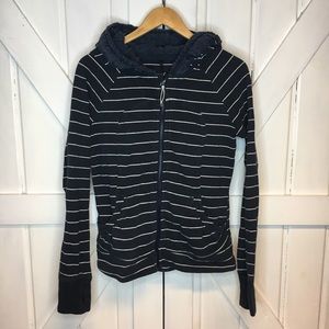 Lululemon Navy Striped Zip up hoodie | Size 8
